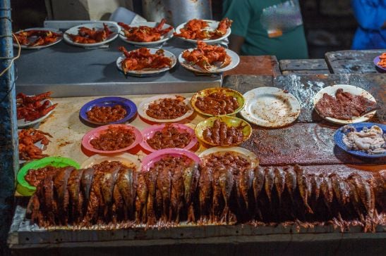Chennai Fresh Seafood On The Beach Landscape Image