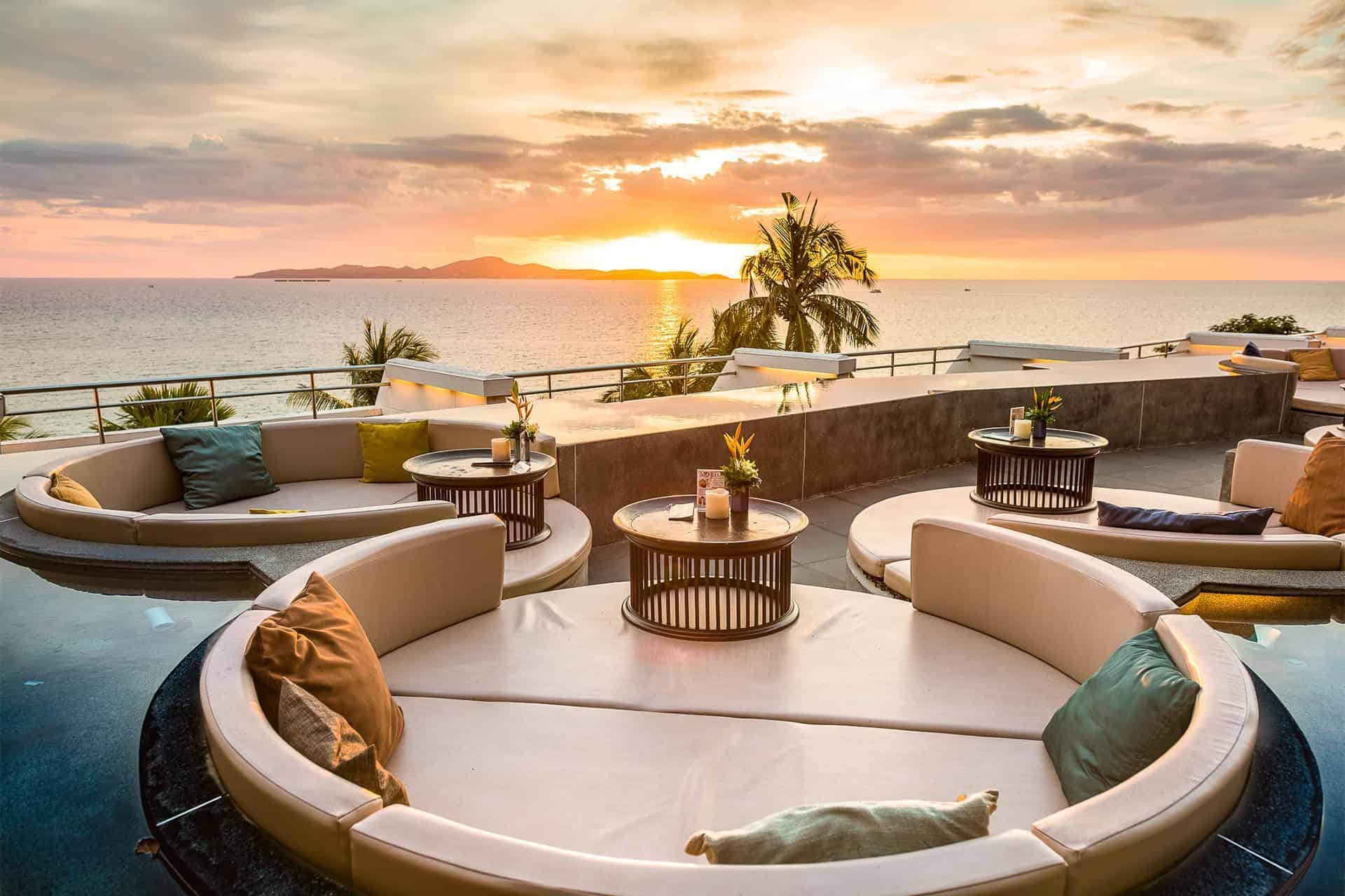 Rooftop sunset lounge
