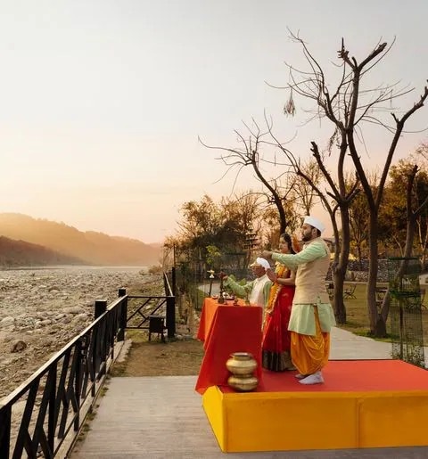 Evening Aarti by the Kosi River