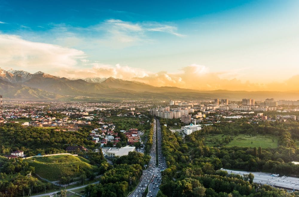 Almaty city landscape mountains Kazakhstan tourism Beautiful Kazakhstan