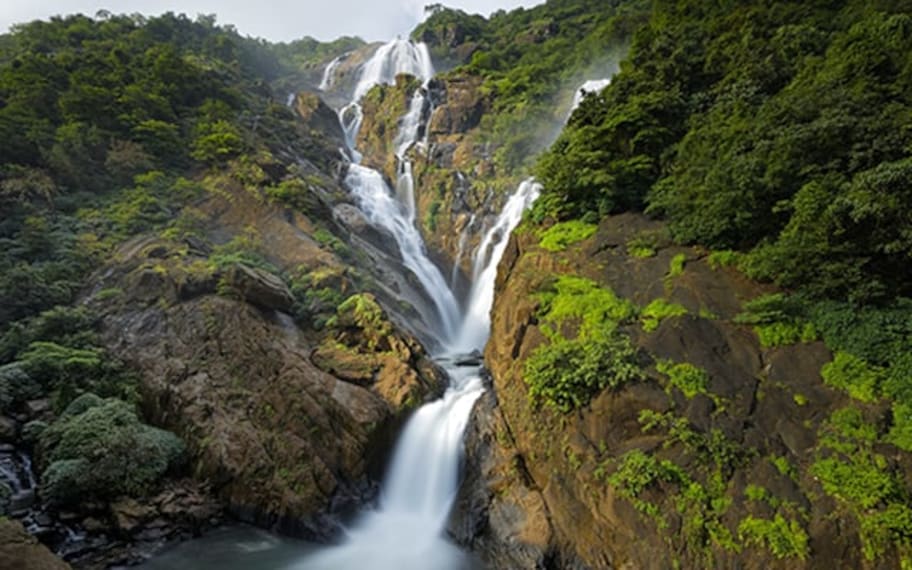 Goa Dudhsagar Waterfalls Landscape Image