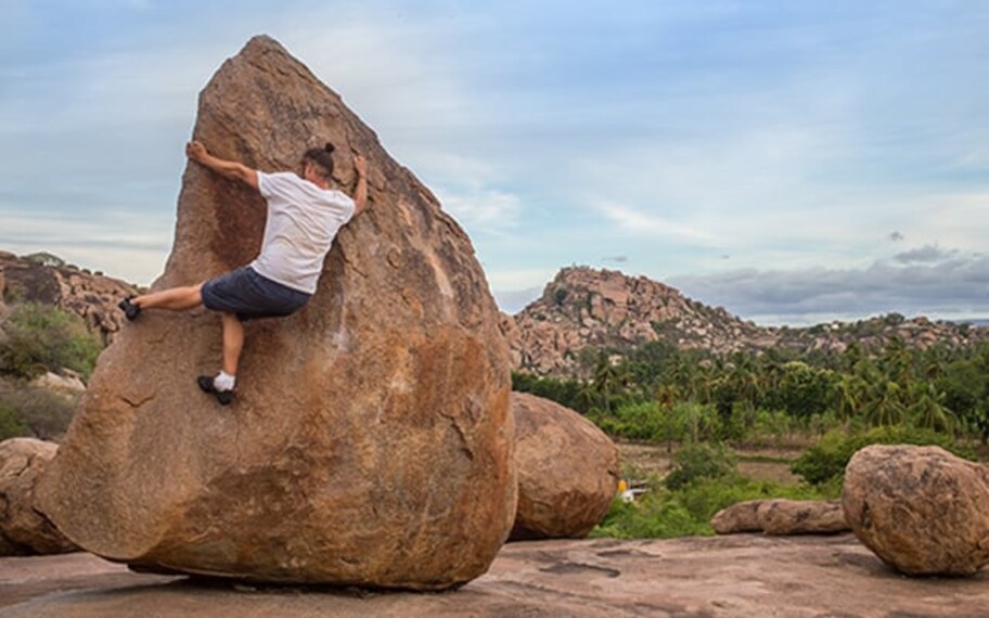 Hampi Rock Climbing Landscape Image