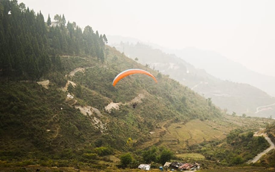 Mussoorie Paragliding In Mussoorie Landscape Image