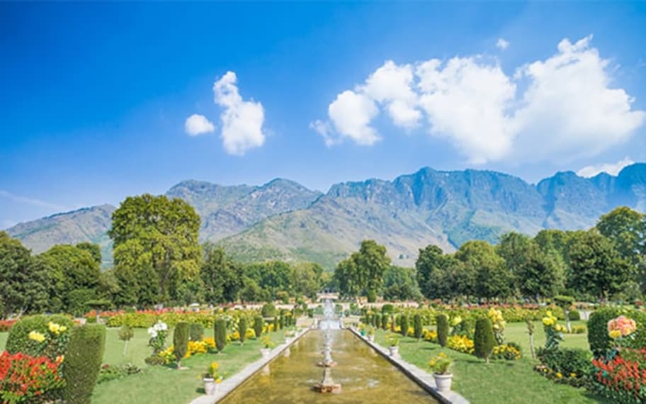 Srinagar Mughal Garden Landscape Image