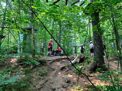 Ziplining at Arbraska Chauveau Adventure Park